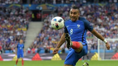 Dimitri Payet of France in action during the Uefa Euro 2016 group A preliminary round match between France and Romania at Stade de France in Saint-Denis, France, 10 June 2016. Georgi Licovski / EPA
