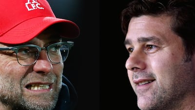 There is much to compare between Jurgen Klopp, left, and Mauricio Pochettino. Clive Rose and Denis Doyle / Getty Images