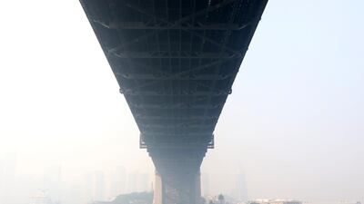 Smoke shrouds the Sydney Harbour Bridge. Getty Images