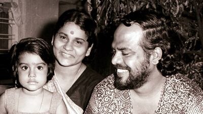 With Bharathan and their daughter Sreekutty. Photo: Phoenix Operands