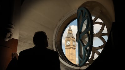 A view of Big Ben from a window in the bell tower in 2009