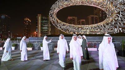 Sheikh Mohammed bin Rashid, Vice President and Ruler of Dubai, was joined by Sheikh Hamdan bin Mohammed, Crown Prince of Dubai, and Sheikh Maktoum bin Mohammed, Deputy Prime Minister, Minister of Finance and Deputy Ruler of Dubai at the museum.