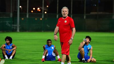 Eric Gerets, left, is a hard taskmaster, and has coached big names such as Samir Nasri and Rudd van Nistelrooy among others. Courtesy Al Jazira