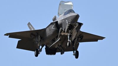 A Lockheed Martin F-35 fighting jet takes part in an air show. AFP