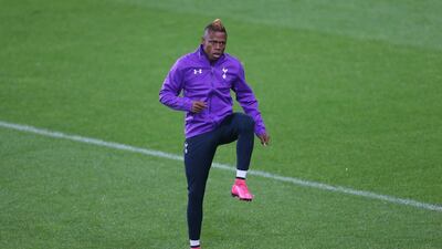 Tottenham Hotspur's Clinton N'Jie shown during a team training session on Wednesday ahead of their Europa League match against Anderlecht on Thursday. Matthew Childs / Action Images / Reuters / October 21, 2015