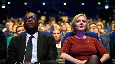 Mr Kwarteng and Prime Minister Liz Truss on the opening day of the conference in Birmingham. Getty Images