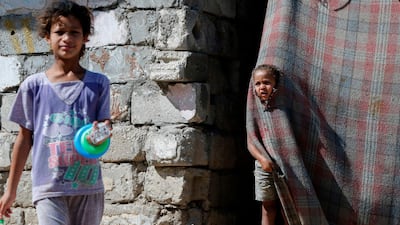 Palestinian children play in Gaza City. AFP