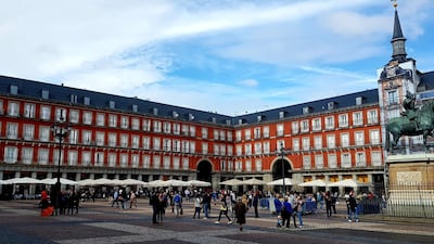 The Plaza Major in Madrid.