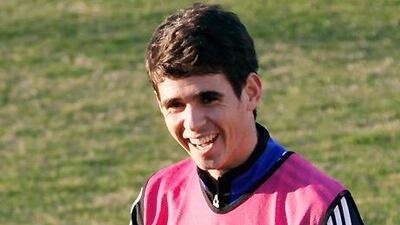 Chelsea midfielder Oscar trains ahead of the Club World Cup match in Japan.
