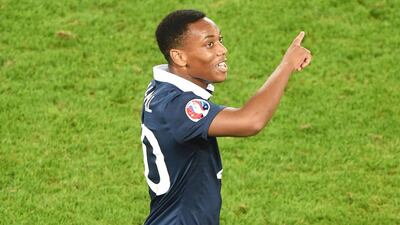 Anthony Martial shown during France's Euro 2016 qualifying match against Serbia earlier this week. Mehdi Fedouach / AFP / September 7, 2015