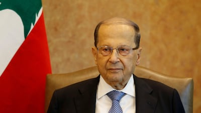 Lebanese president Michel Aoun, seen here at the presidential palace in Baabda on November 7, 2017, says Saad Hariri's government will remain in place. Mohamed Azakir / Reuters