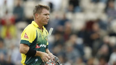 Australia's David Warner suffered a broken thumb during Australia's ODI victory over England. Alastair Grant / AP Photo