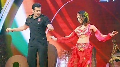 Salman Khan dances in an episode of India's Got Talent last year. The current season is again recording big viewership. Yogen Shah / India Today Group / Getty Images