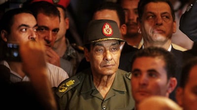 Mohammed Hussein Tantawi attends an iftar in Rafah, northern Sinai, in 2012. He led the junta that ruled Egypt after the fall of Hosni Mubarak. AFP