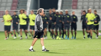 Jorge Jesus head coach of Flamengo attends a training session in Doha. EPA