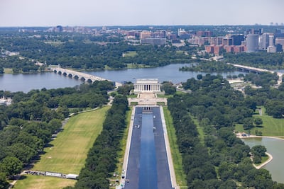 Water begins to refill the newly resurfaced Lincoln Memorial Reflecting Pool in Washington. EPA