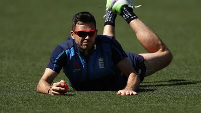 James Anderson of England fields during an England Ashes series nets session at Adelaide Oval. Ryan Pierse / Getty Images