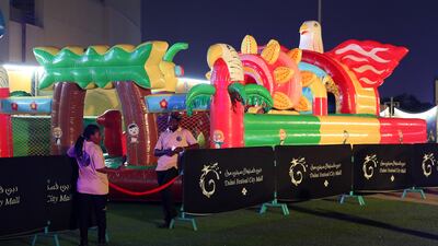 A bouncy castle for children.