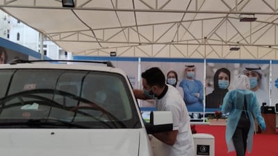 The drive-through centre offers a convenient way for people to be tested.