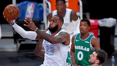 Los Angeles Lakers forward LeBron James drives past Dallas Mavericks forward Dorian Finney-Smith. USA Today