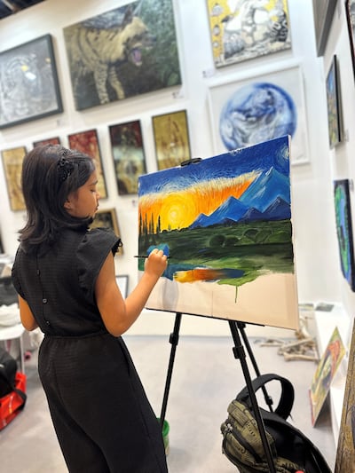 Nazmin Rasheed, 12, will paint pictures that will be displayed in an exhibition to promote environmental causes. Photo: Mohamed bin Zayed Species Conservation Fund