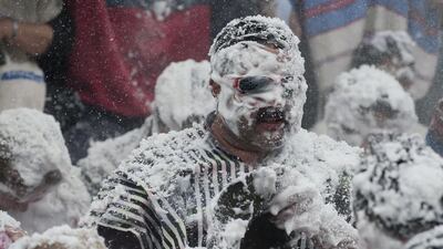 Carnaval de Negros Y Blancos, Colombia. Carnaval de Negros y Blancos (Carnival of Blacks and Whites) is considered to be one of South America’s oldest festivals. The celebration dates back to the agrarian Indian cultures, when the Pasto and Quillacinga Indians held celebrations to plead for the protection of their crops. Later, during Spanish rule, the festival marked a time when slaves were allowed to celebrate by dusting themselves either black or white. In keeping with the tradition, festival-goers will find that everyone paints or dusts one another with anything from chalk and make-up to flour. Taking place from January 4 to 6 in Pasto, Colombia, the festival is typically split into three main celebrations: the Castaneda Family Parade that preludes the actual carnival, El Dia de los Negros (Day of the Blacks) and El Dia de los Blancos (Day of the Whites). Emirates (www.emirates.com) flies direct from Dubai to São Paulo, with a return economy ticket from Dh7, 165; Avianca (www.avianca.com) flies from São Paulo to Pasto, via Bogotá, with return economy tickets from $1, 700 (Dh6,245). Luis Robayo / AFP photo
