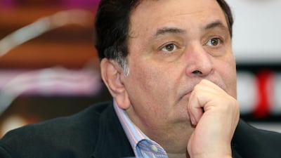 The late Indian actor Rishi Kapoor pictured at a press conference to launch the opening of his film, 'Patiala House', at Le Meridien Hotel in Dubai on February 9, 2011. Randi Sokoloff for The National