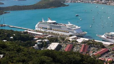 The Royal Caribbean International’s Explorer of the Seas is docked at Charlotte Amalie Harbor in St Thomas, US Virgin Islands on Sunday. Thomas Layer / AP Photo