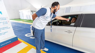 Abu Dhabi's response to Covid-19 was highlighted on the first day of the virtual summit. Widespread testing was introduced early in the pandemic. Chris Whiteoak / The National