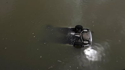 A vehicle is seen floating on the sea after Typhoon Hato hits Macau, China. Tyrone Siu / Reuters