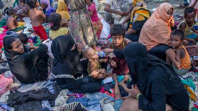 Rohingya Muslims, newly-arrived in Bangladesh from Myanmar on September 16, 2017, after escaping what the United Nations has described as "a textbook example of ethnic cleansing." Dar Yasin/ AP