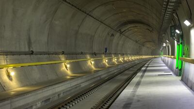 An interior view of the Gotthard Base Tunnel. Alexandra Wey / EPA