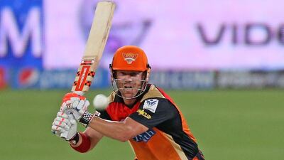David Warner missed out on a century but his 90 runs were more than valuable for his team, Sunrisers Hyderabad. Pawan Singh / The National