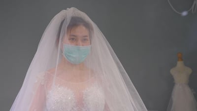 A dress from the Yu family's wedding shop. Courtesy Smithsonian Channel
