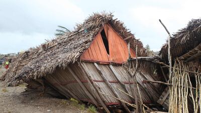 A damaged house in Madagascar, where the cyclone left less devastation in its wake than feared. AFP