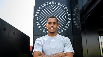 Ravel Morrison, player, during an interview with The National Newspaper at Precision Football, Ibn Battuta Mall in Dubai. 12th Nov 2024 Photo Credit: Ahmed Ramzan for The National Newspaper