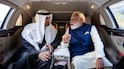 NEW DELHI, INDIA - January 19, 2026: HH Sheikh Mohamed bin Zayed Al Nahyan, President of the United Arab Emirates (center L), and HE Narendra Modi, Prime Minister of India (center R), depart from Palam Air Base during a working visit. ( Ryan Carter / UAE Presidential Court )