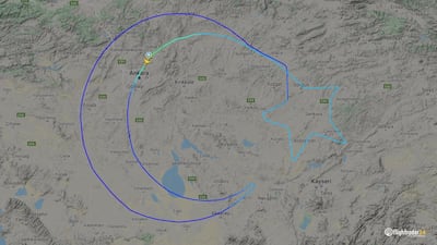 Turkish Airlines flight TK1920, on a round-trip from Ankara Esenboga Airport, drew the world's largest national flag on April 23, 2020. Courtesy FlightRadar24