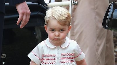 Britain’s Prince George of Cambridge as he leaves his sister Princess Charlotte’s christening at St Mary Magdalene Church in Sandringham, England. Chris Jackson / AFP photo
