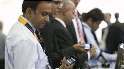 BlackBerry users in the UAE faced a third day of disruption yesterday. Jaime Puebla / The National Newspaper