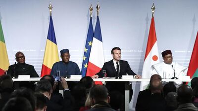 France and its five partner nations in the Sahel region of West Africa pledged on January 13, 2020 to bolster their fight against extremists waging an increasingly deadly insurgency, while urging allies to join their effort to restore government control across the vast region. / AFP / POOL / Guillaume HORCAJUELO