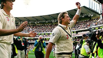 Glenn McGrath, left, and Shane Warne were around the last time the Ashes was played at MCG.