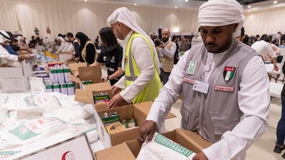 Malls across the region have been handing out donation boxes to shoppers to collect aid.