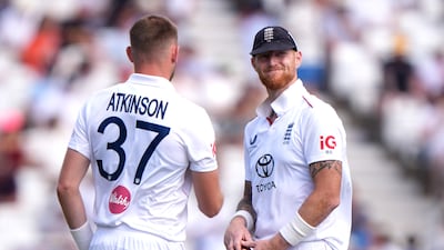 England's Ben Stokes with Gus Atkinson at Trent Bridge. PA
