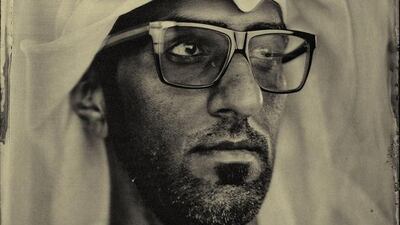 DUBAI, UNITED ARAB EMIRATES, 21 MAY 2014. Hussain Al Ansari. Emirate. Social Entrepreneur. Portrait taken with collodion wetplate, also called tintype, where sensitised silver is used on an aluminium plate placed in a large view camera to create an image. Photo: Antonie Robertson. All copyright Antonie Robertson 2014