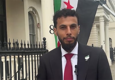 Ahmad Al Hussein, a Syrian refugee in the UK from Raqqa, outside the embassy. Lemma Shehadi / The National