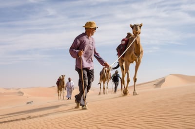 Explorer Mark Evans on an expedition across the Arabian desert. Photo: Mark Evans