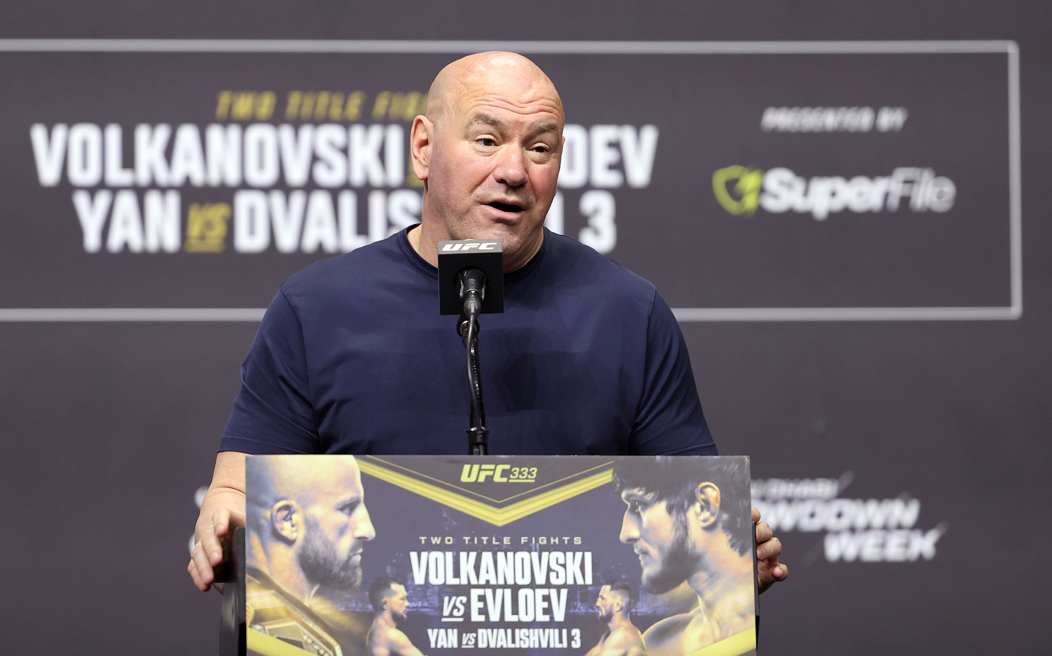 UFC CEO Dana White at the Etihad Arena in Abu Dhabi