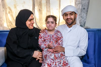 Fatema Ali Sulleiman and children Salama and Mohammed. Victor Besa / The National