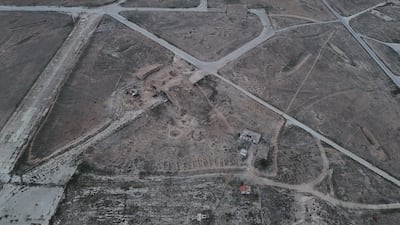 An aerial view of Abu Al Duhur military airbase in Idlib, which has reportedly been attacked by Israel. Anadolu via Getty Images